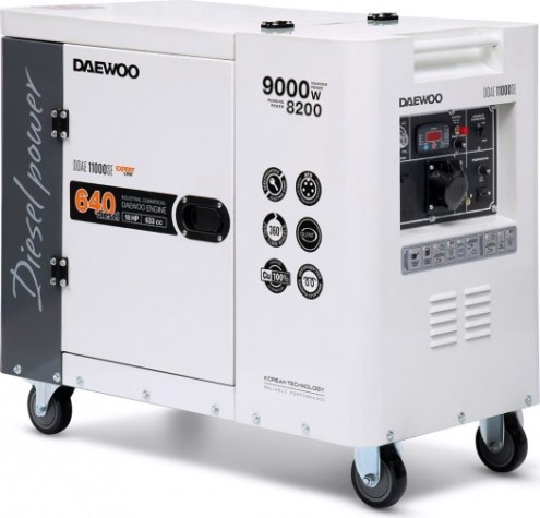 Электростанция дизельная с воздушным охлаждением DAEWOO DDAE 11000SE в кожухе