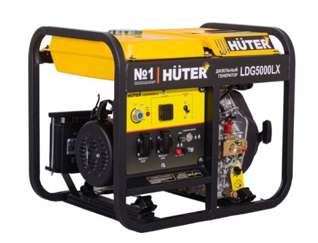 Электростанция дизельная с воздушным охлаждением HUTER LDG 5000LX открытая [64/2/7]