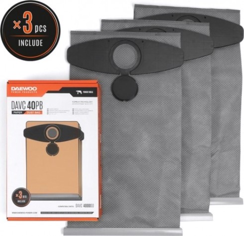 Фильтр-мешок DAEWOO DAVC 40PB бумажный 3 шт. для пылесоса DAVC 4000SD