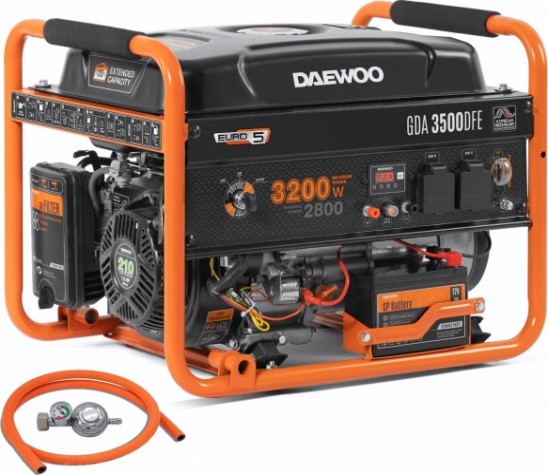Генератор бензиновый DAEWOO GDA 3500 DFE (бензин/газ) Генератор бензиновый DAEWOO GDA 3500 DFE (бензин/газ)