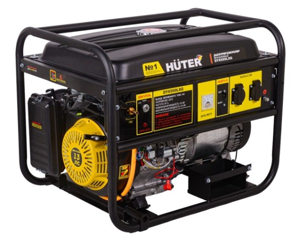 Генератор бензиновый HUTER DY 6500 LXG (бензин/газ) электростартер [64/1/32]