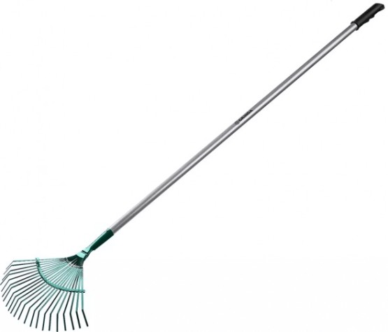 Грабли GRINDA PRO Line 22 плоских зубца, с алюминиевым черенком [39586]