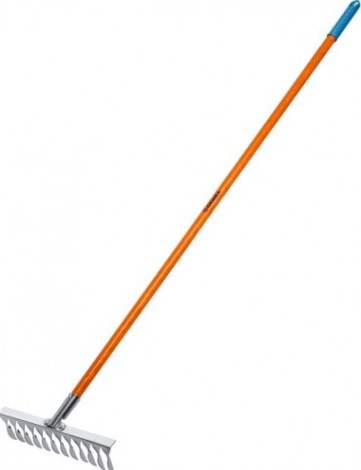 Грабли садовые GRINDA 39482-12 PROline PS-12 FIBER нержавеющая сталь, 12 витых зубцов [39482-12]