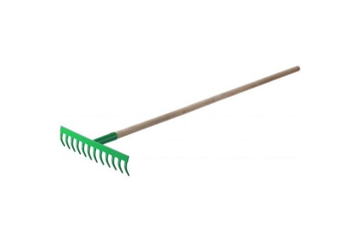 Грабли садовые РОСТОК 310x80x1300 мм 12 прямых зубьев, с деревянным черенком [421901-12]