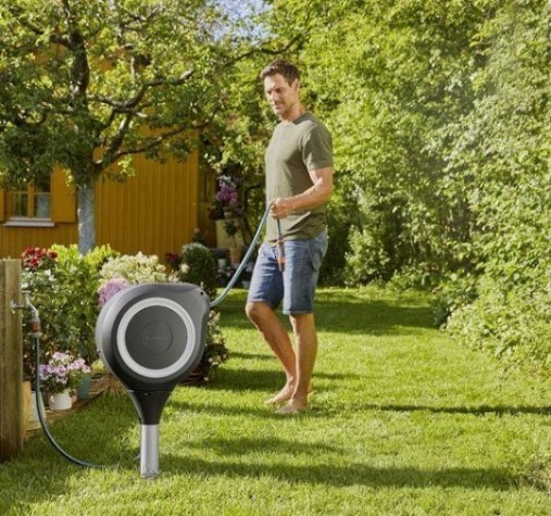 Катушка напольная GARDENA RollUp M со шлангом 20 м, белая 18616-20.000.00 [18616-20.000.00]