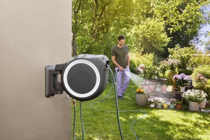 Катушка настенная GARDENA RollUp M/L со шлангом 25 м, белая 18622-20.000.00 [18622-20.000.00]