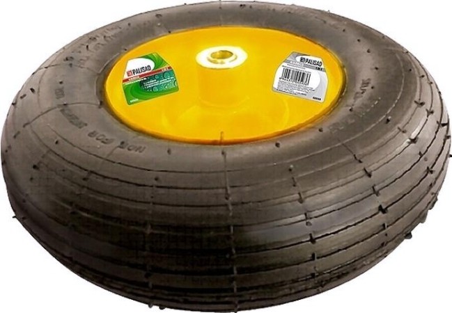 Колесо пневматическое для тачки PALISAD 4.00-6 (325 мм, d16мм, длина оси 100 мм) [68938]