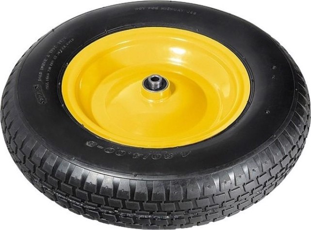 Колесо пневматическое для тачки PALISAD 4.80/4.00-8 (380мм, d20мм, длина оси 90мм) [68948]