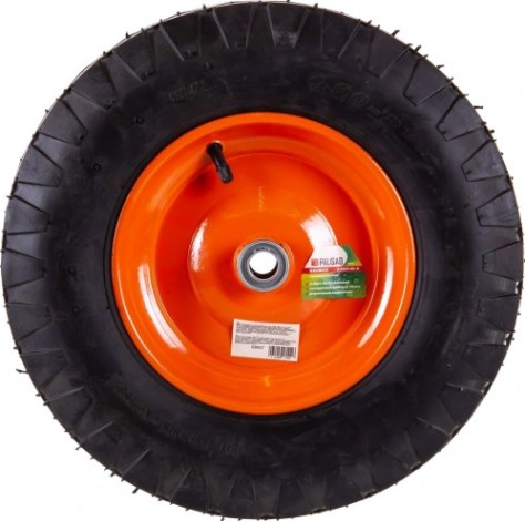 Колесо пневматическое для тачки PALISAD 4.80/4.00-8 (390мм, d20мм, длина оси 80мм) [68957]
