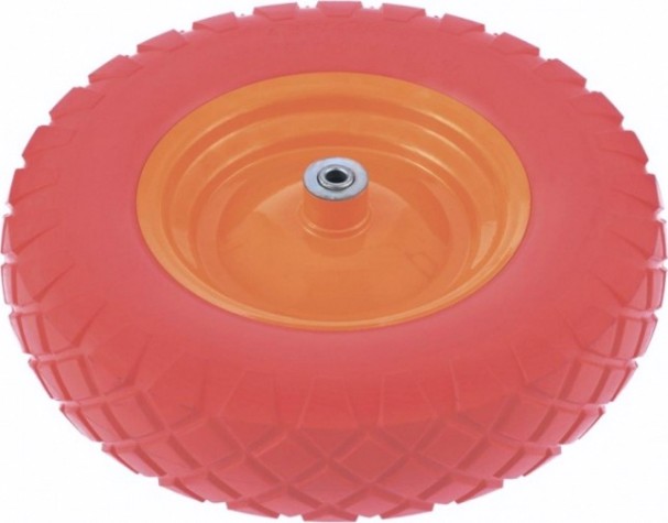 Колесо полиуретановое для тачки PALISAD 4.80/4-8 (длина оси 90мм, подшипник 12мм) [68978]