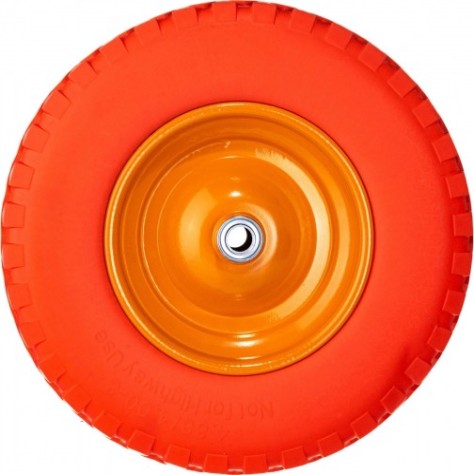 Колесо полиуретановое для тачки PALISAD 4.80/4-8 (длина оси 90мм, подшипник 20мм) [68977]