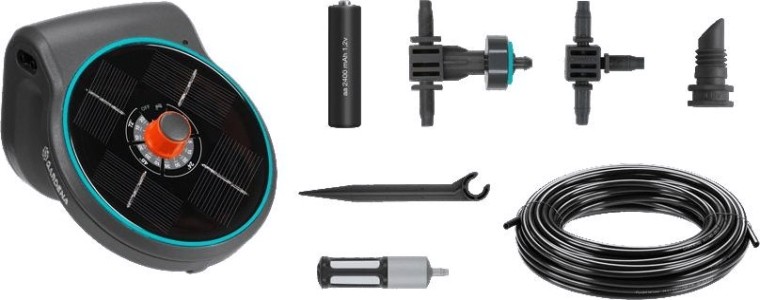 Комплект для полива GARDENA AquaBloom на солнечной батарее (дисплей) 13300-34.000.00 [13300-34.000.00]