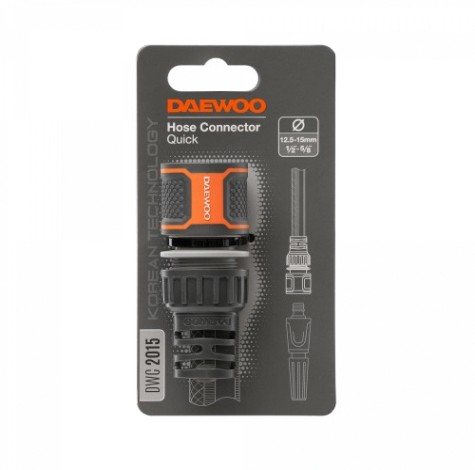Коннектор DAEWOO DWC 2015 для шланга 12.5-15 мм (1/2”-5/8”) Коннектор DAEWOO DWC 2015 для шланга 12.5-15 мм (1/2”-5/8”)