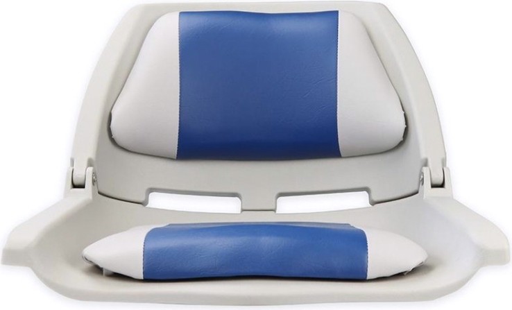 Кресло складное с мягкими накладками SKIPPER серый/синий (пластик) [SK75109]