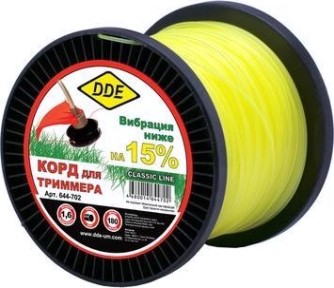 Леска триммерная DDE Classic line (1,6 ммх180 м; круг; желтая) [644-702]
