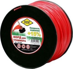 Леска триммерная DDE Speed line (2,4 ммх360 м; звезда; красная) [644-948]