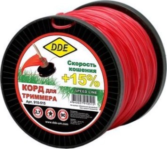 Леска триммерная DDE Speed line (2,7 ммх90 м; звезда; красная) [910-515]