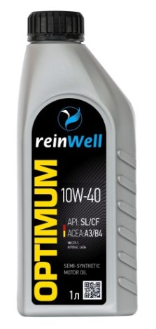 Масло моторное REINWELL 10W40 A3/B4 1 л полусинтетическое [4957]