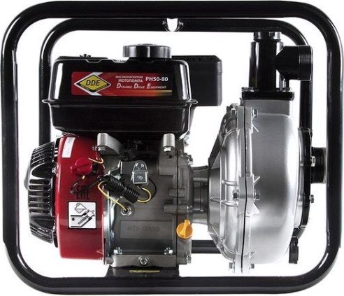 Мотопомпа бензиновая DDE PH50-80 для слабозагрязненной воды, высоконапорная