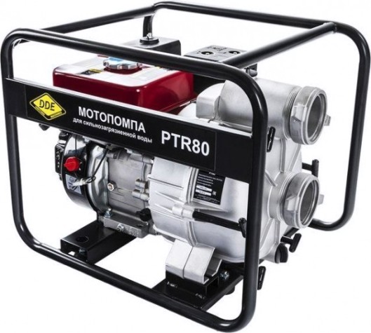 Мотопомпа бензиновая DDE PTR 80 для грязной воды [PTR80]