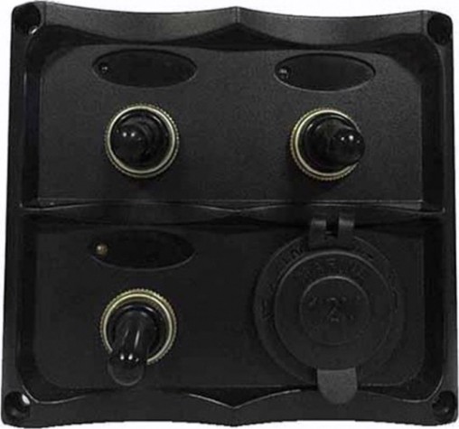 Панель бортового питания SKIPPER SK-TF3J/S 3 переключателя, разъем прикуривателя, предохранители [SK-TF3J/S]