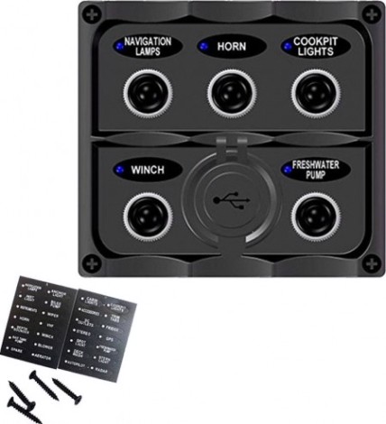 Панель управления SKIPPER SK-TF5J/U 5 переключателей, разъем usb, индикация