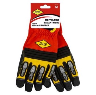Перчатки кожаные комбинированные DDE 648-489 shock-PROTECT, кожа/спандекс, M