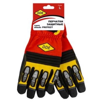 Перчатки кожаные комбинированные DDE 648-496 shock-PROTECT, кожа/спандекс, L