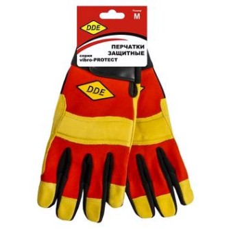 Перчатки кожаные комбинированные DDE 648-519 vibro-PROTECT, кожа/спандекс, M