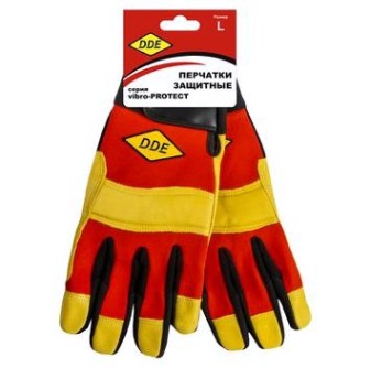 Перчатки кожаные комбинированные DDE 648-526 vibro-PROTECT, кожа/спандекс, L