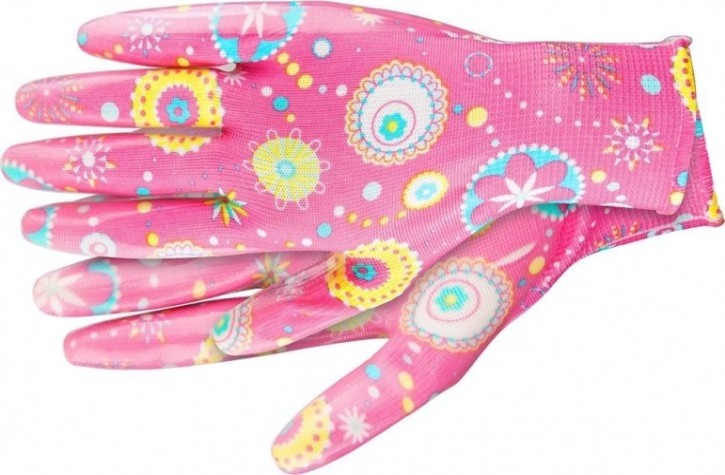 Перчатки садовые PALISAD прозрачное нитриловое покрытие красные, размер S 67744 [67744]