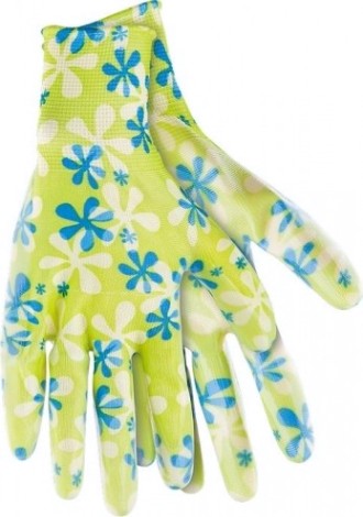 Перчатки садовые PALISAD прозрачное нитриловое покрытие зеленые, размер L 67743 [67743]