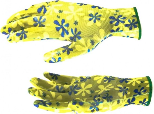 Перчатки садовые PALISAD прозрачное нитриловое покрытие зеленые, размер M 67742 [67742]