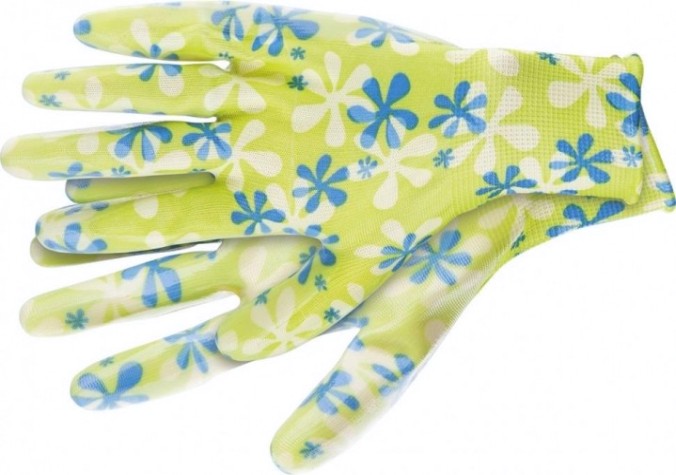 Перчатки садовые PALISAD прозрачное нитриловое покрытие зеленые, размер S 67741 [67741]