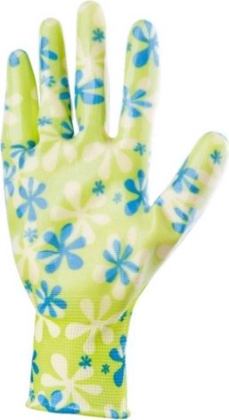 Перчатки садовые PALISAD прозрачное нитриловое покрытие зеленые, размер S 67741 [67741]