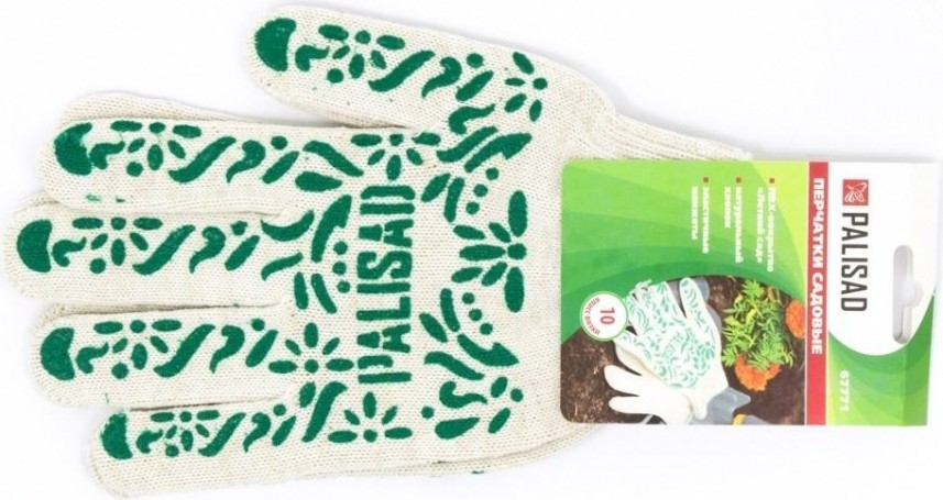 Перчатки трикотажные PALISAD Летний сад пвх-покрытие 10 класс [67771]