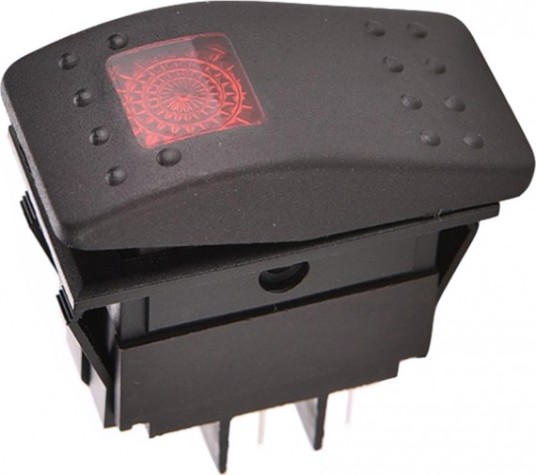 Переключатель двухпозиционный SKIPPER SK-SW21UF18205PL ON-OFF 12В/20А с подсветкой
