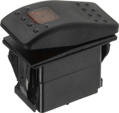 Переключатель трехпозиционный SKIPPER SK-A12627GR ON-OFF-ON 12В/20А с подсветкой