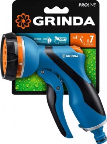 Пистолет для полива GRINDA F-7 proline 7 режимов, курок спереди, двухкомп. с регу [429120]