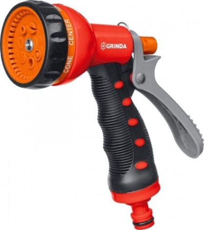 Пистолет для полива GRINDA T-7 7 режимов, курок сзади, пластиковый с tpr [8-427185]