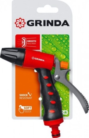 Пистолет для полива GRINDA T-R плавная регулировка, курок сзади, пластиковый с tp [8-427186]