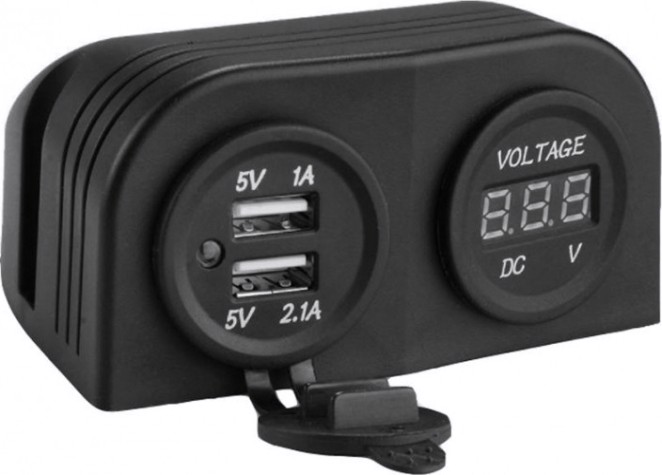 Разъем прикуривателя SKIPPER SK-DS6-1021/4010 и цифровой вольтметр для крепления на приборной панели [SK-DS6-1021/4010]