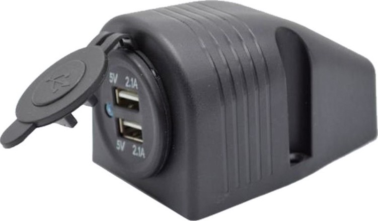 Разъем USB SKIPPER SK-DS2323 5В 3.1А для крепления на приборную панель, черный