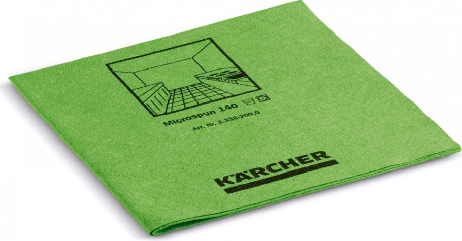 Салфетка протирочная KARCHER MICROSPUN из микроволокна (10 шт), зеленая [3.338-250.0]
