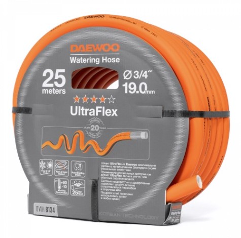 Шланг для полива DAEWOO DWH 8134 ultraflex Ø 3/4" (19мм), 25 м