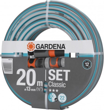 Шланг для полива GARDENA Classic 1/2" х 20 м с комплетом фитингов 18004-20.000.00 [18004-20.000.00]
