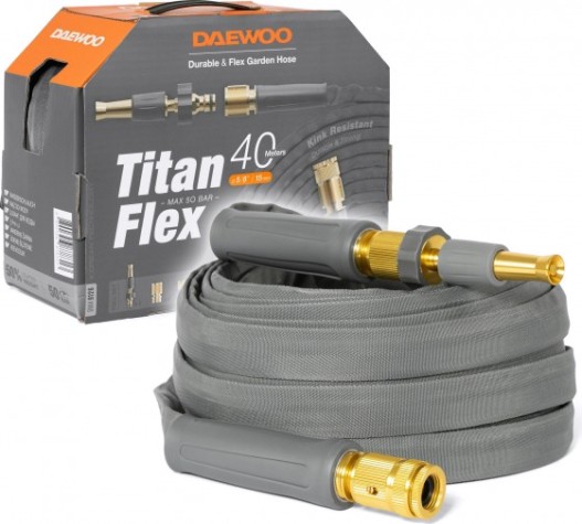 Шланг текстильный DAEWOO TitanFlex 5/8" х 40 м с комплектом для полива [DWH 9126]