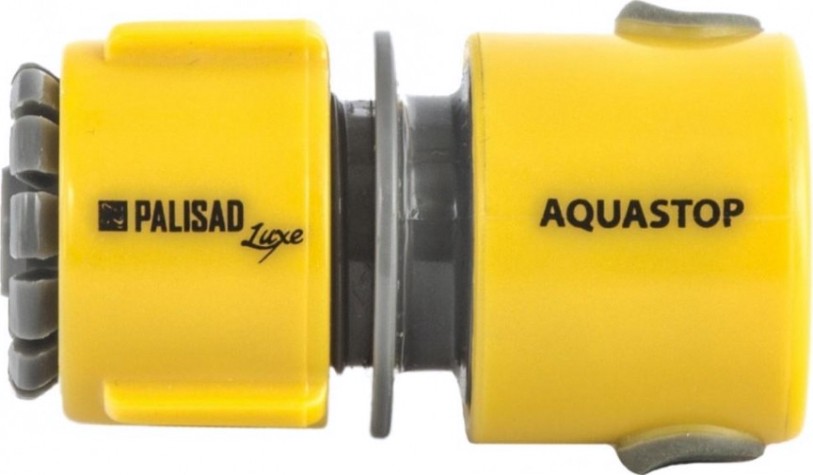 Соединитель быстросъемный для шланга PALISAD LUXE 1/2" с аквастопом 66472 [66472]