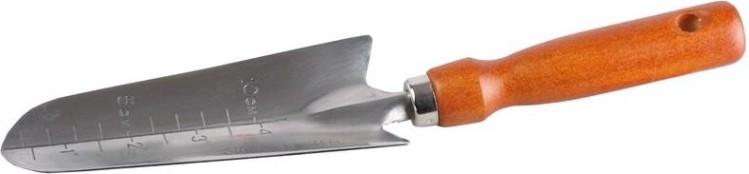 Совок посадочный GRINDA 8-421113 узкий из нержавеющей стали, деревянная ручка, 290 мм [8-421113_z01]