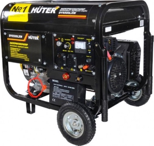 Сварочный генератор HUTER DY 6500 LXW с колесами [64/1/18]